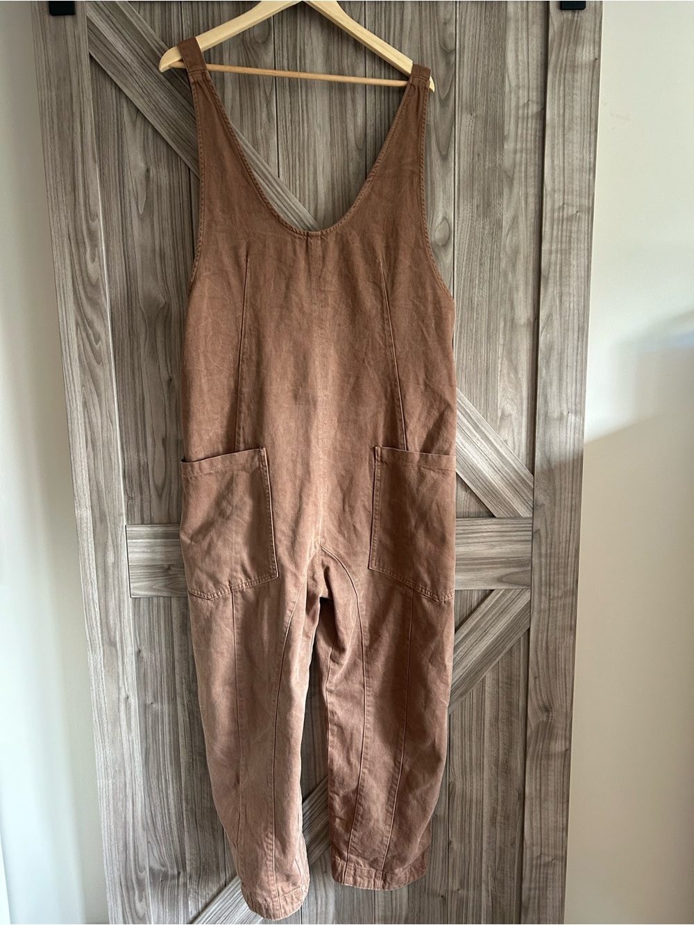 Free People We The Free High Roller Jumpsuit Brown Large L Excellent Condi - Picture 2 of 9